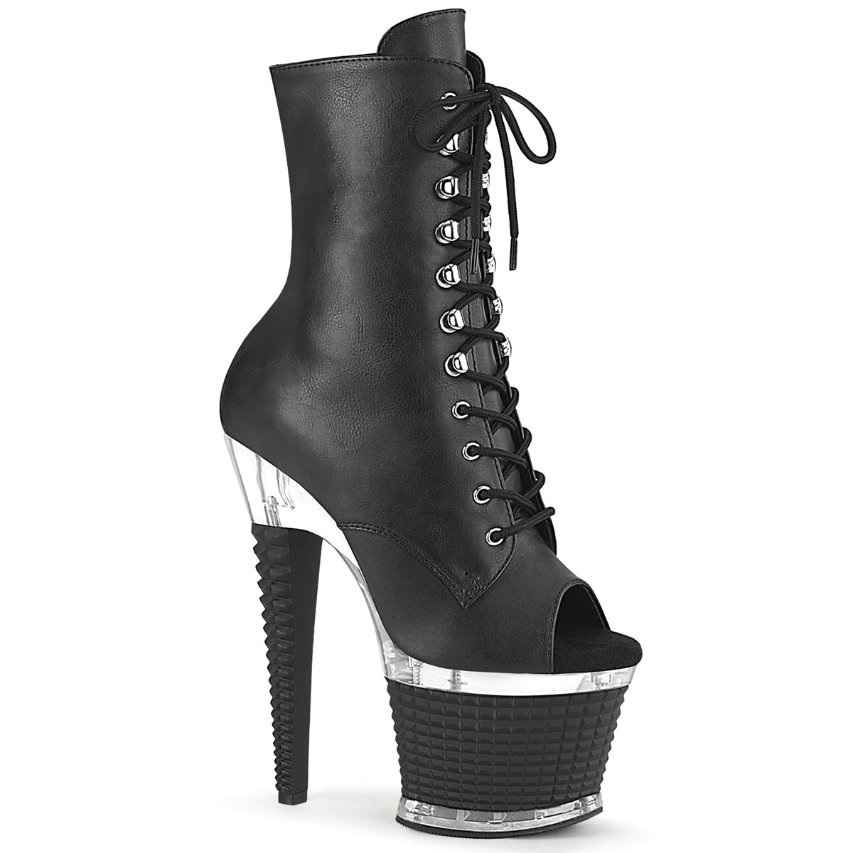 Pleaser  Stivaletti SPECTATOR-1021 BLK in ecopelle / CLR-BLK opaco