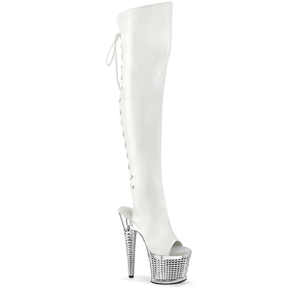Pleaser  Stivali SPECTATOR-3019 FAUX PELLE / CLR-SLV cromato