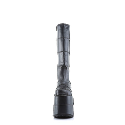 DemoniaCult Mens Boots STACK-301 Blk Vegan Leather