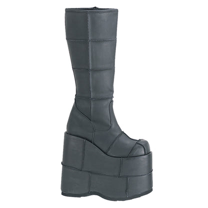 DemoniaCult Mens Boots STACK-301 Blk Vegan Leather