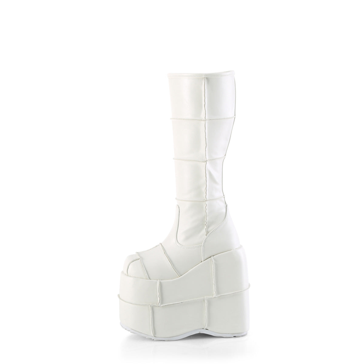 DemoniaCult Stivali da uomo STACK-301 pelle vegana WHT