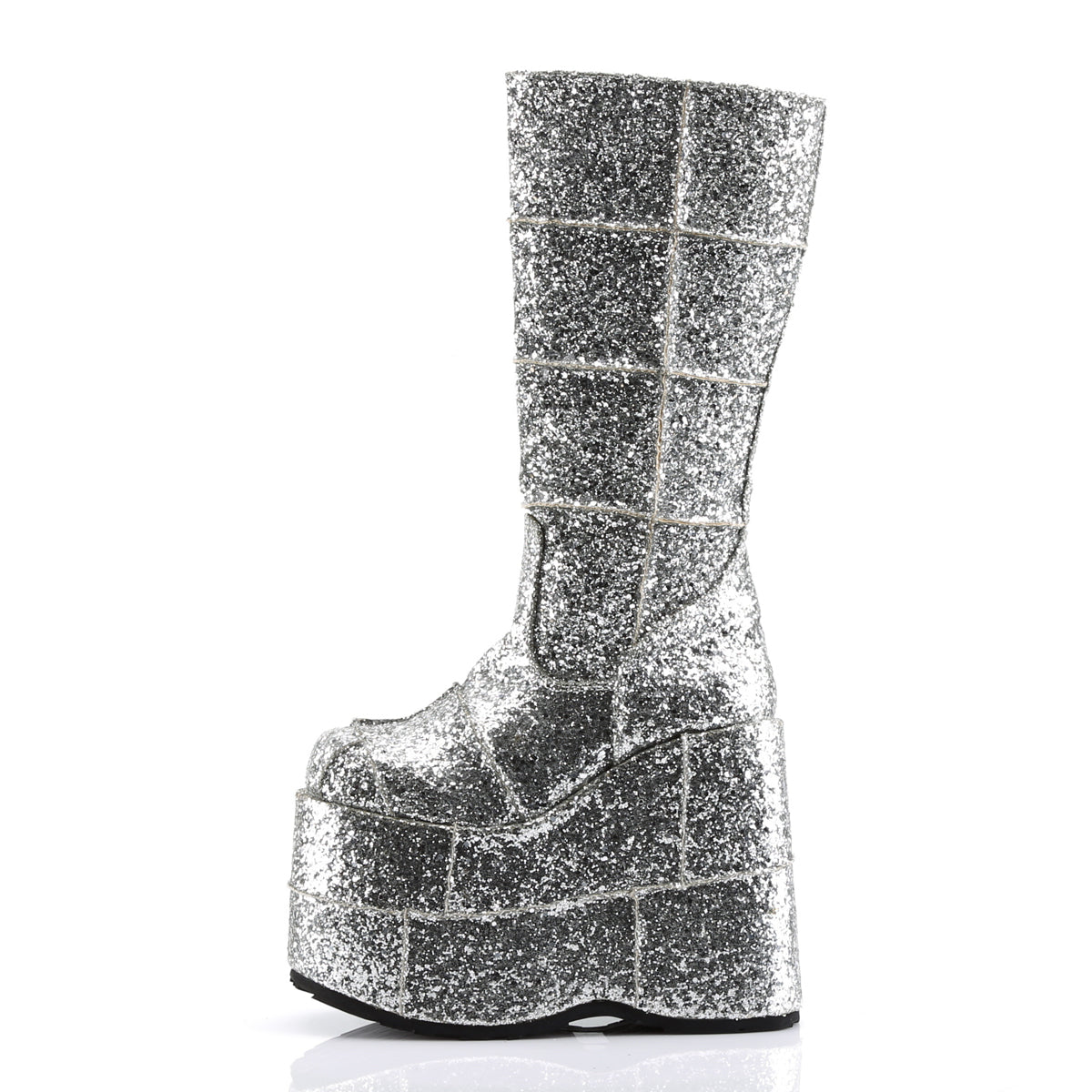 DemoniaCult Stivali da uomo STACK-301G SLV GLTR