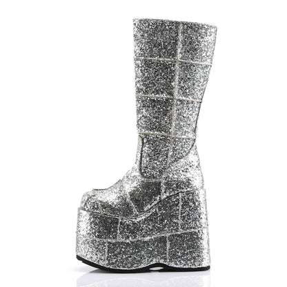 DemoniaCult Stivali da uomo STACK-301G SLV GLTR