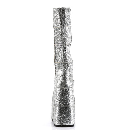 DemoniaCult Stivali da uomo STACK-301G SLV GLTR