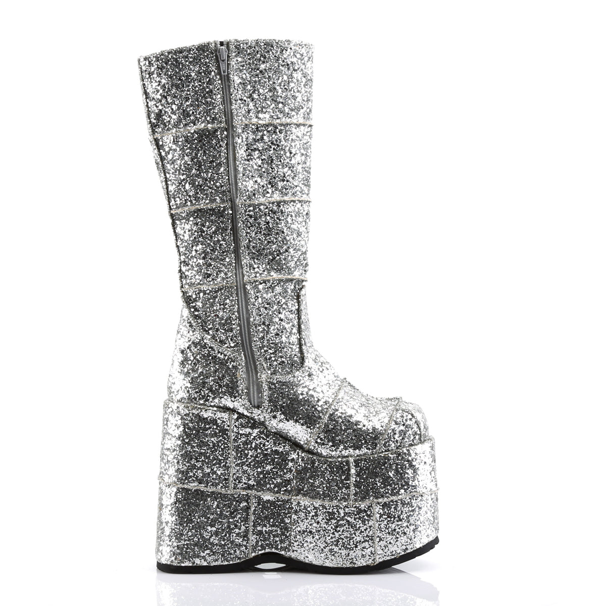 DemoniaCult Stivali da uomo STACK-301G SLV GLTR