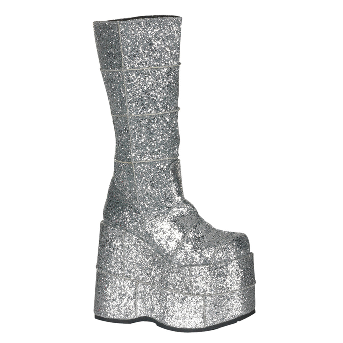 DemoniaCult Stivali da uomo STACK-301G SLV GLTR