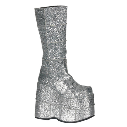 DemoniaCult Stivali da uomo STACK-301G SLV GLTR