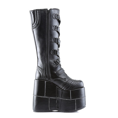 DemoniaCult Stivali da uomo STACK-308 pelle vegana BLK