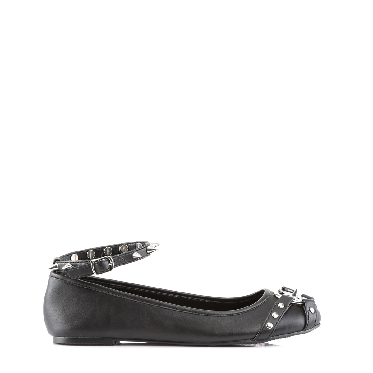 DemoniaCult Womens Low Shoe STAR-23 Blk Vegan Leather