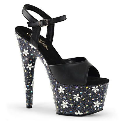 Pleaser Sandali da donna STARBLOOM-709 BLK in ecopelle / BLK-SLV multi