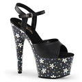 Pleaser Sandali da donna STARBLOOM-709 BLK in ecopelle / BLK-SLV multi