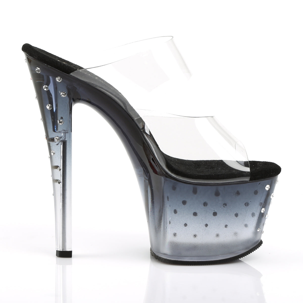 Pleaser Sandali da donna STARDUST-702t CLR / BLK-CLR