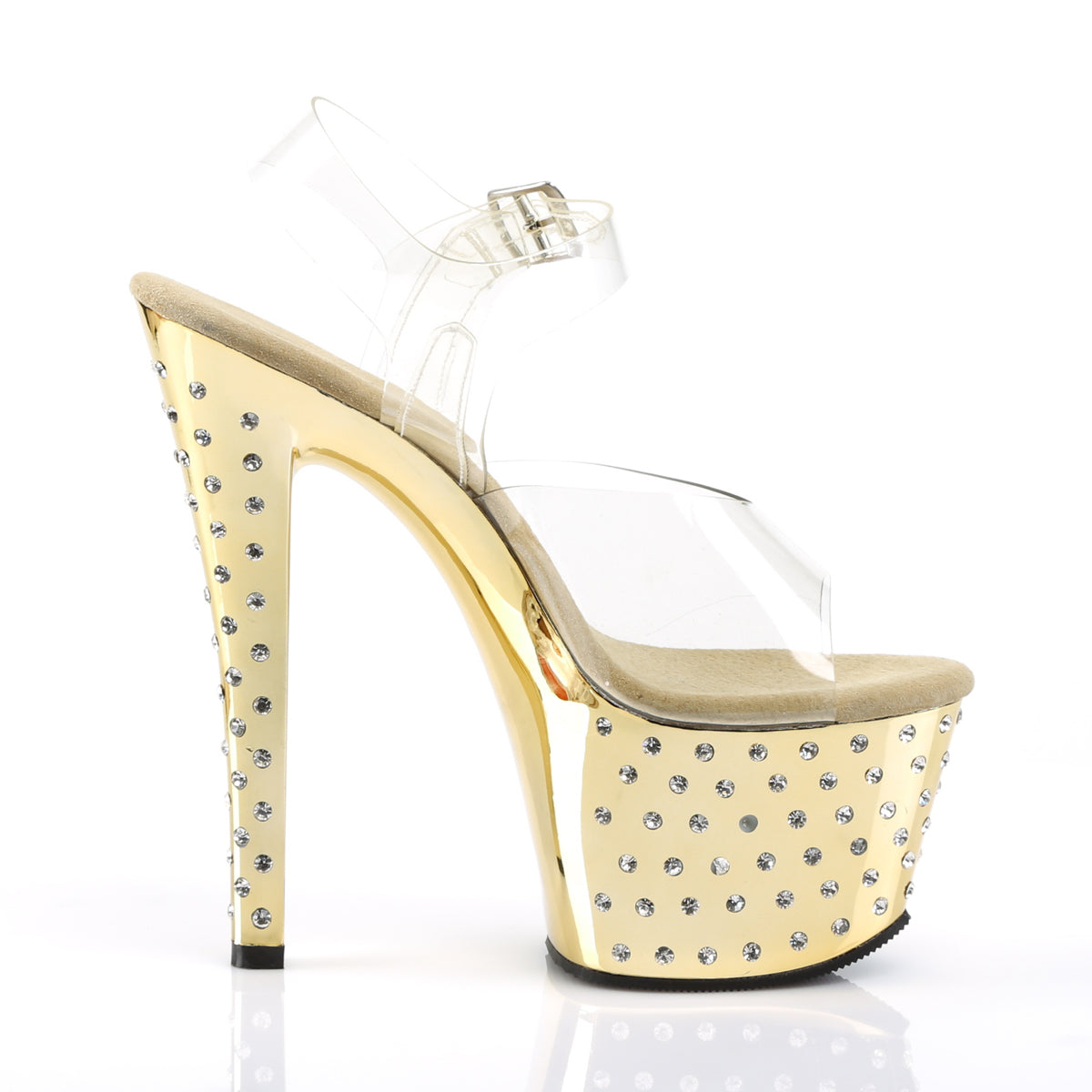 Pleaser Sandali da donna STARDUST-708 ClR / Gold Chrome