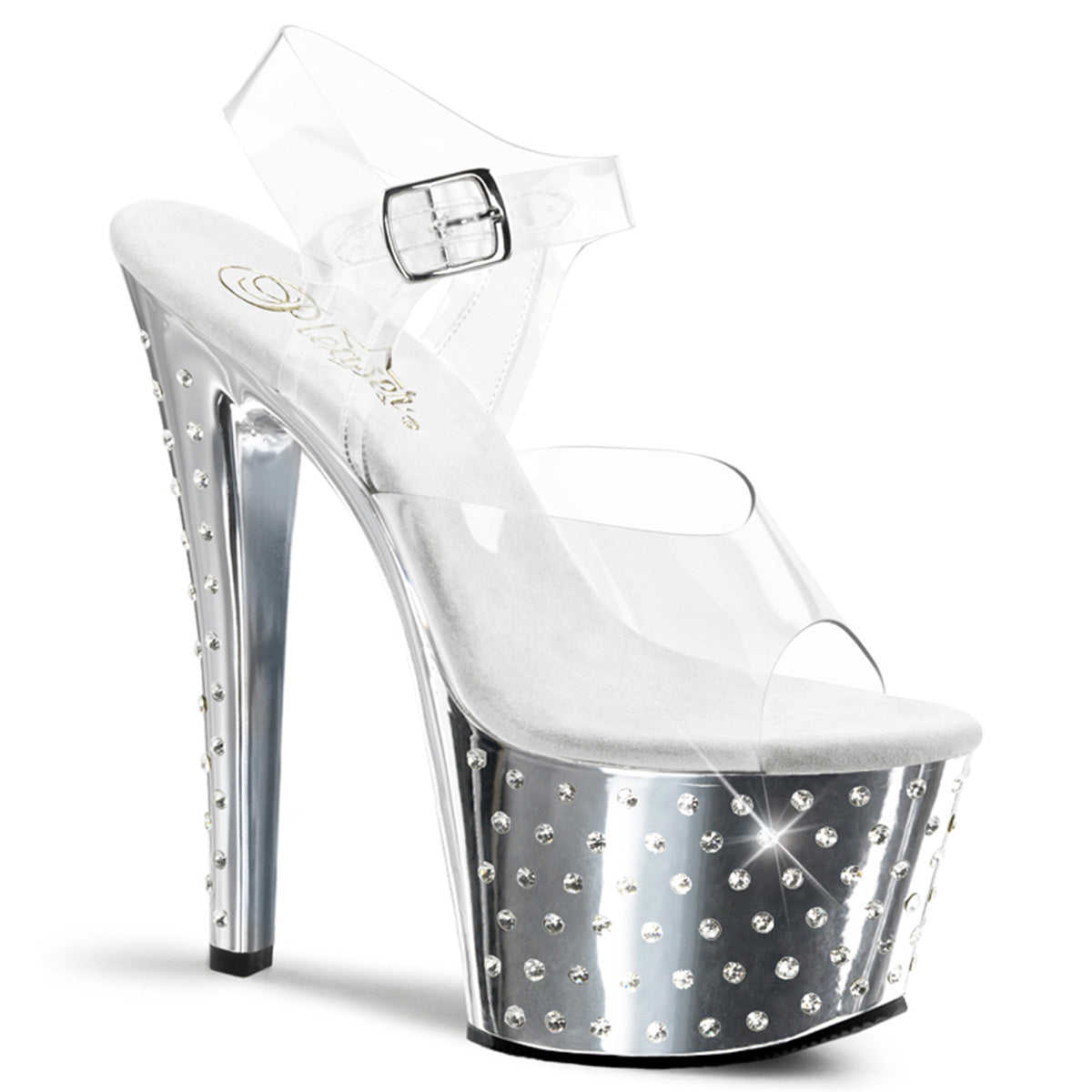 Pleaser Sandali da donna STARDUST-708 CLR / SLV Chrome