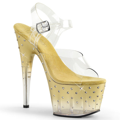 Pleaser Sandali da donna STARDUST-708T CLR / GOLD-CLR
