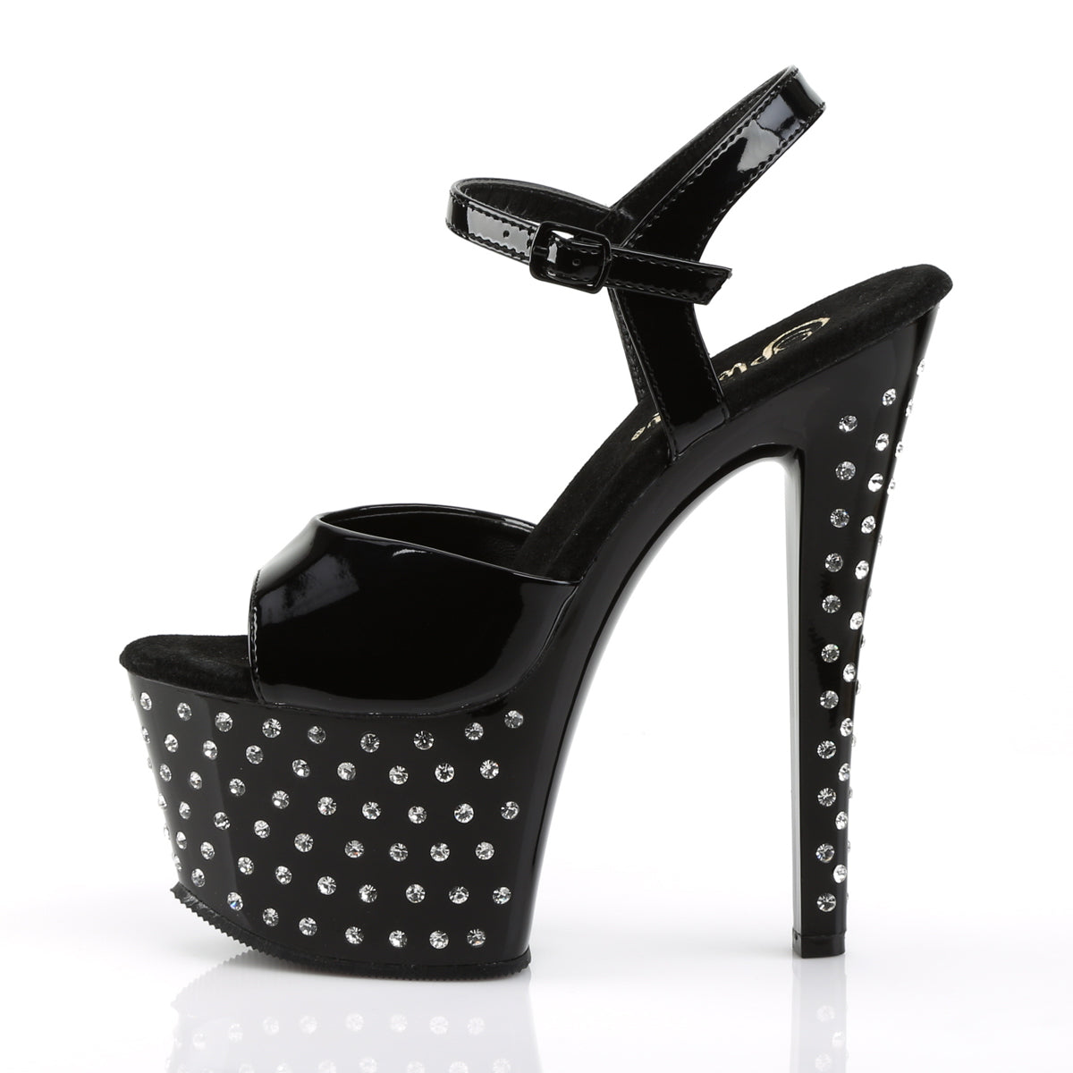 Pleaser Sandali da donna STARDUST-709 BLK PAT / BLK