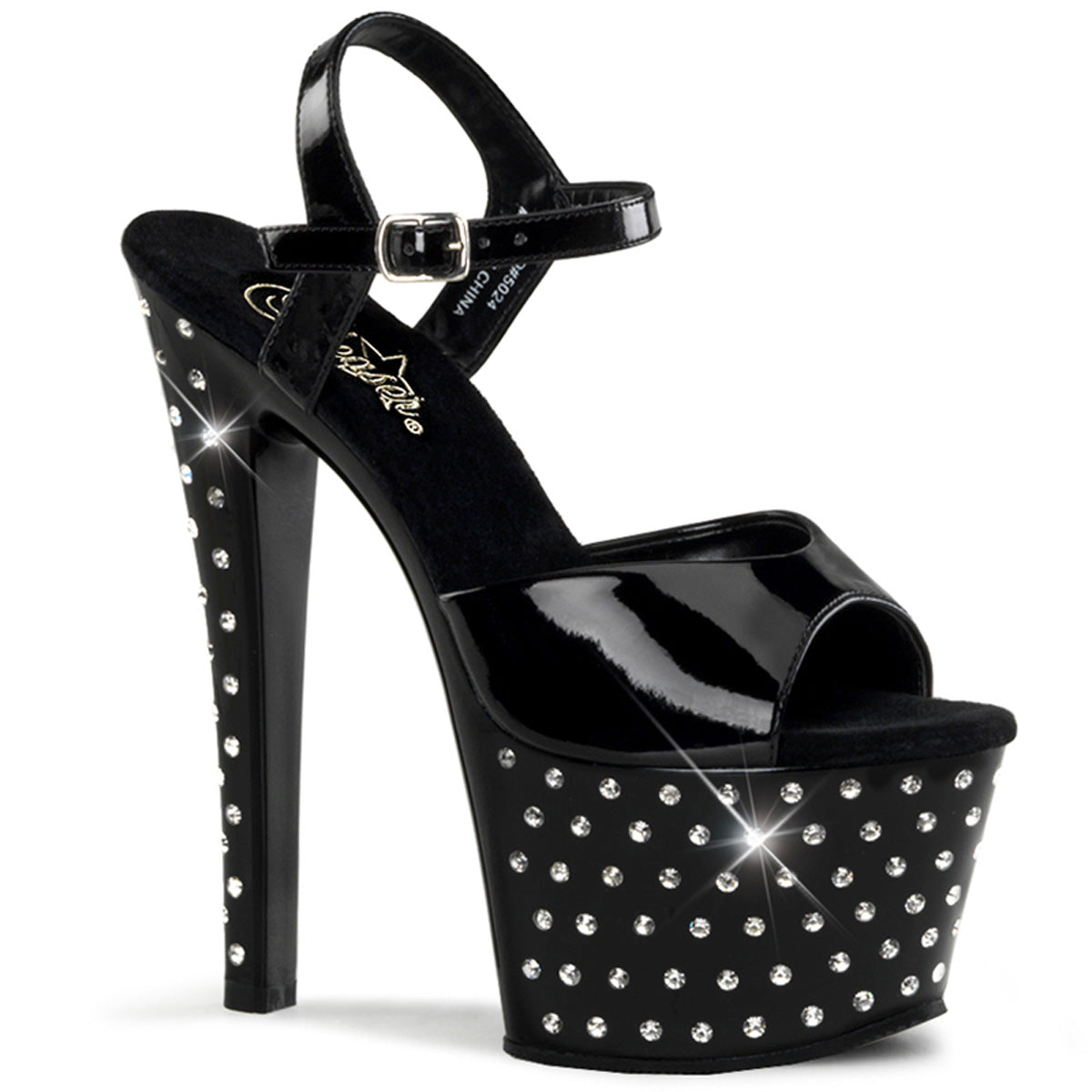 Pleaser Sandali da donna STARDUST-709 BLK PAT / BLK