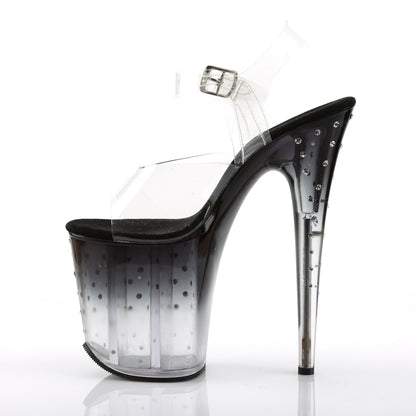 Pleaser Sandali da donna STARDUST-808T CLR / BLK-CLR