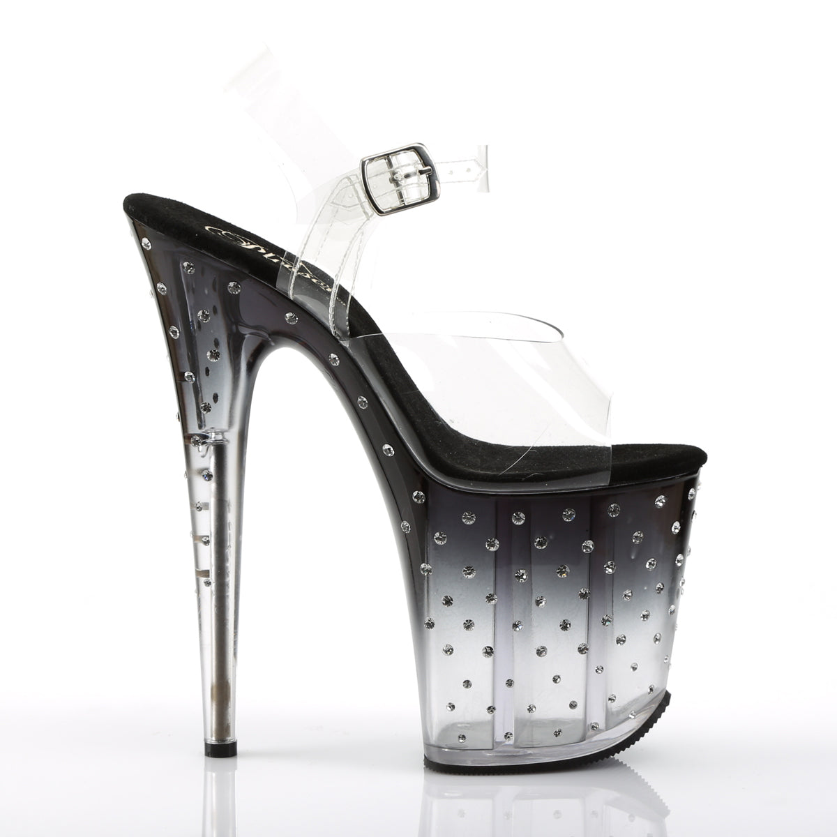 Pleaser Sandali da donna STARDUST-808T CLR / BLK-CLR