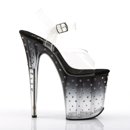 Pleaser Sandali da donna STARDUST-808T CLR / BLK-CLR