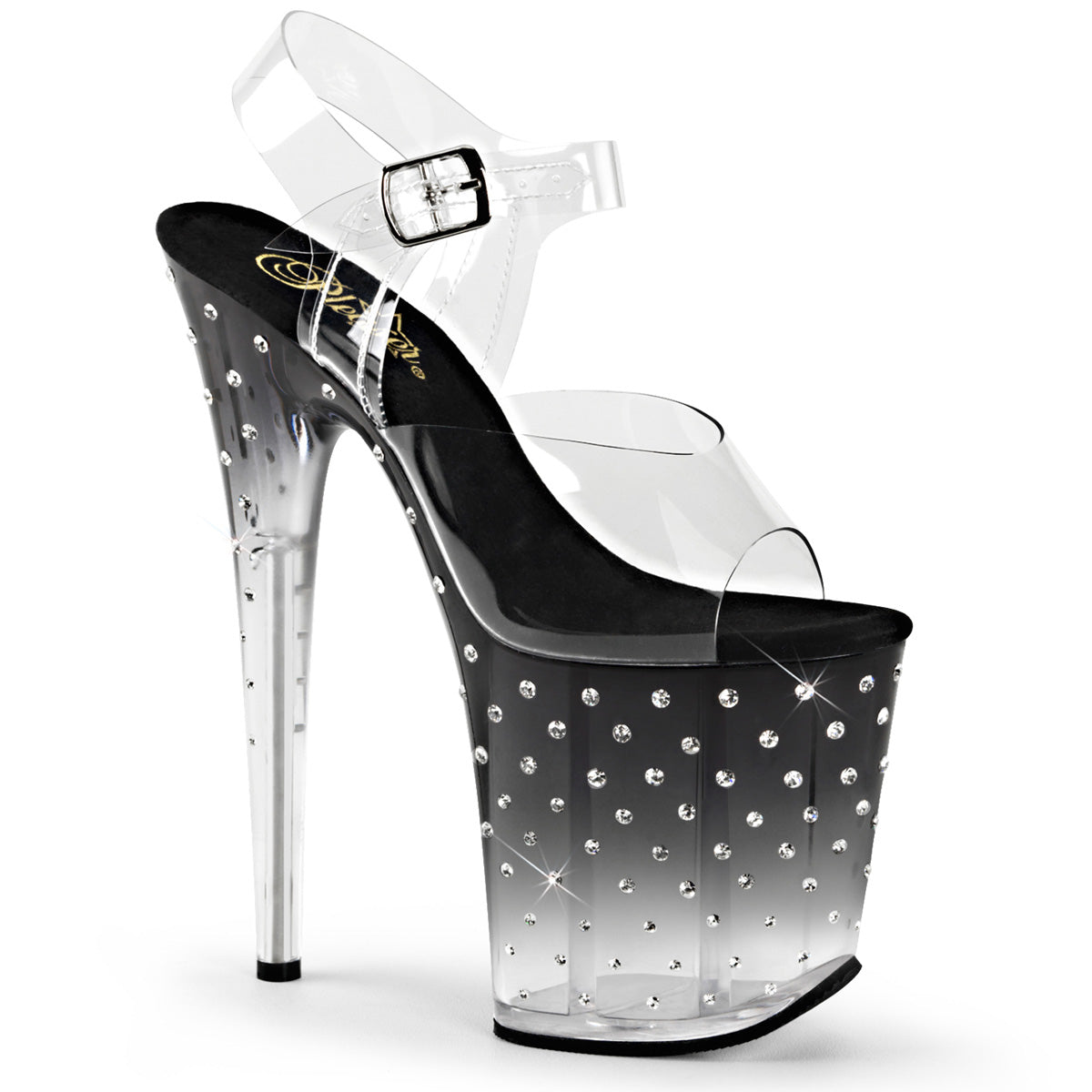 Pleaser Sandali da donna STARDUST-808T CLR / BLK-CLR