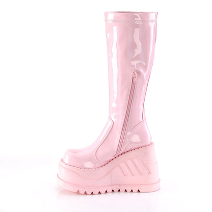 DemoniaCult Stivali da donna STOMP-200 B. Brevetto per elogrammi rosa