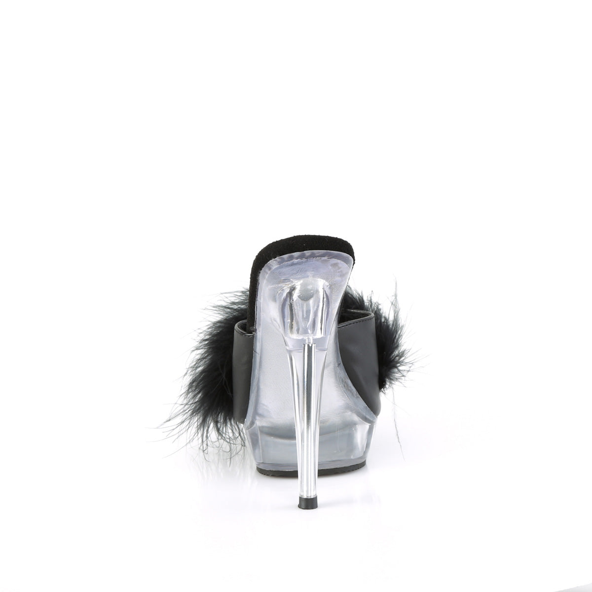 Fabulicious  Sandals SULTRY-601F Blk Pu-Marabou Fur/Clr