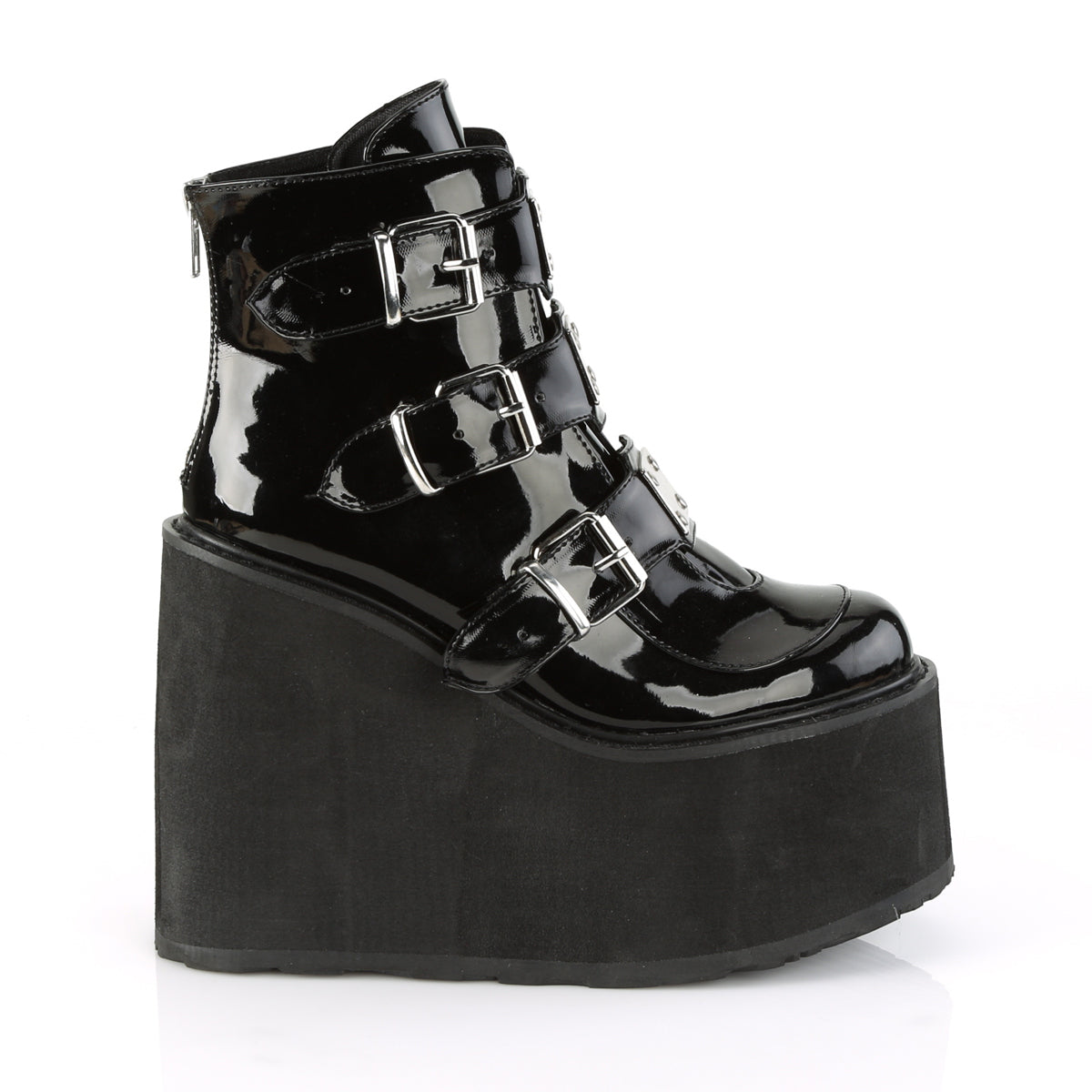 DemoniaCult Stivali alla caviglia femminile SWING-105 brevetto BLK