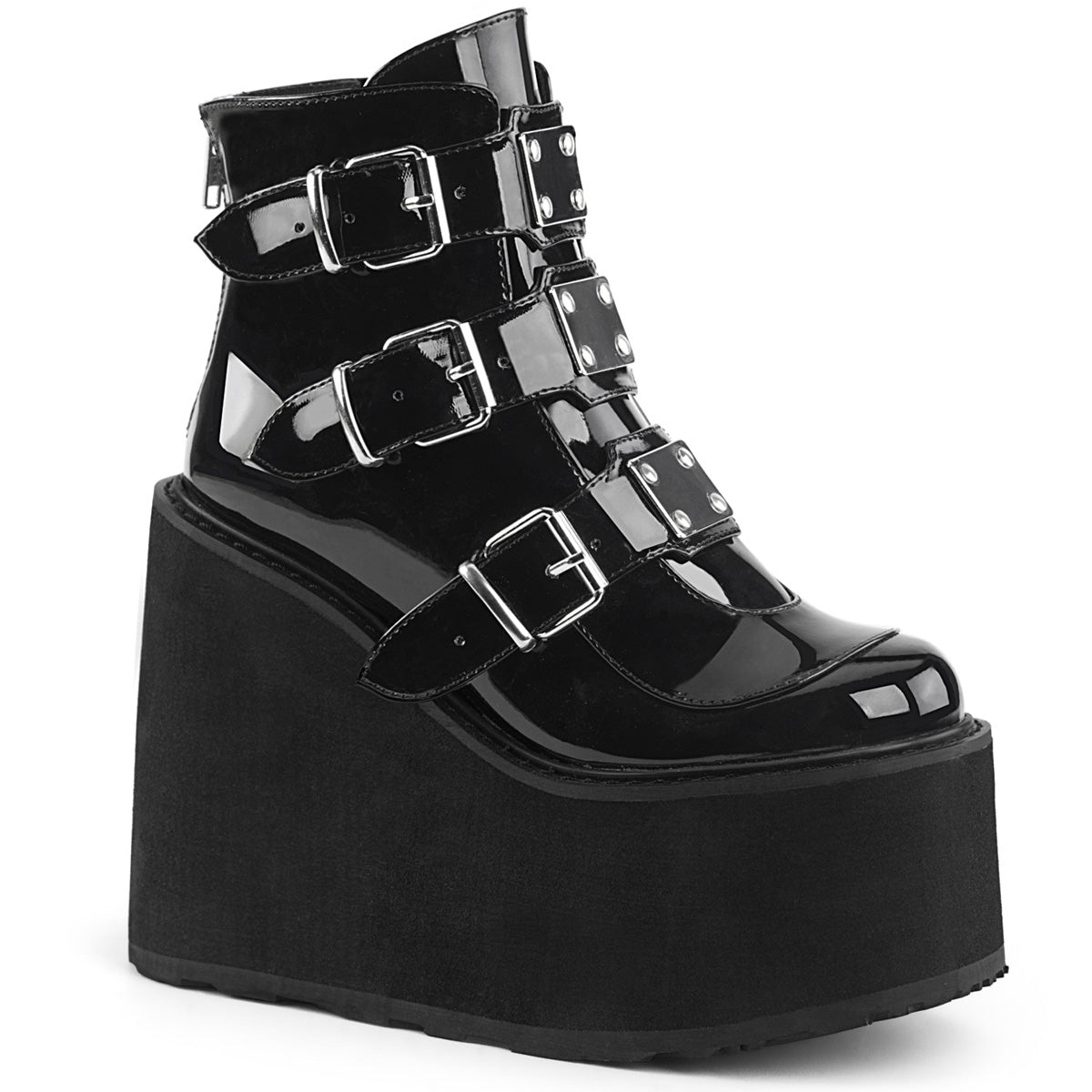 DemoniaCult Stivali alla caviglia femminile SWING-105 brevetto BLK