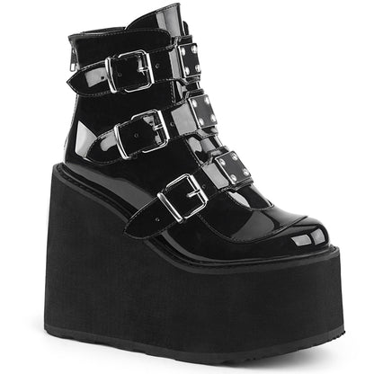 DemoniaCult Stivali alla caviglia femminile SWING-105 brevetto BLK