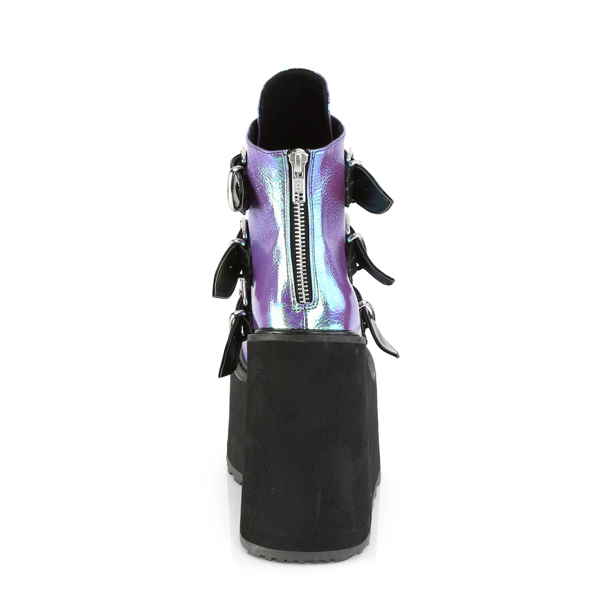 DemoniaCult Stivali alla caviglia femminile SWING-105 pelle vegana iridescente viola