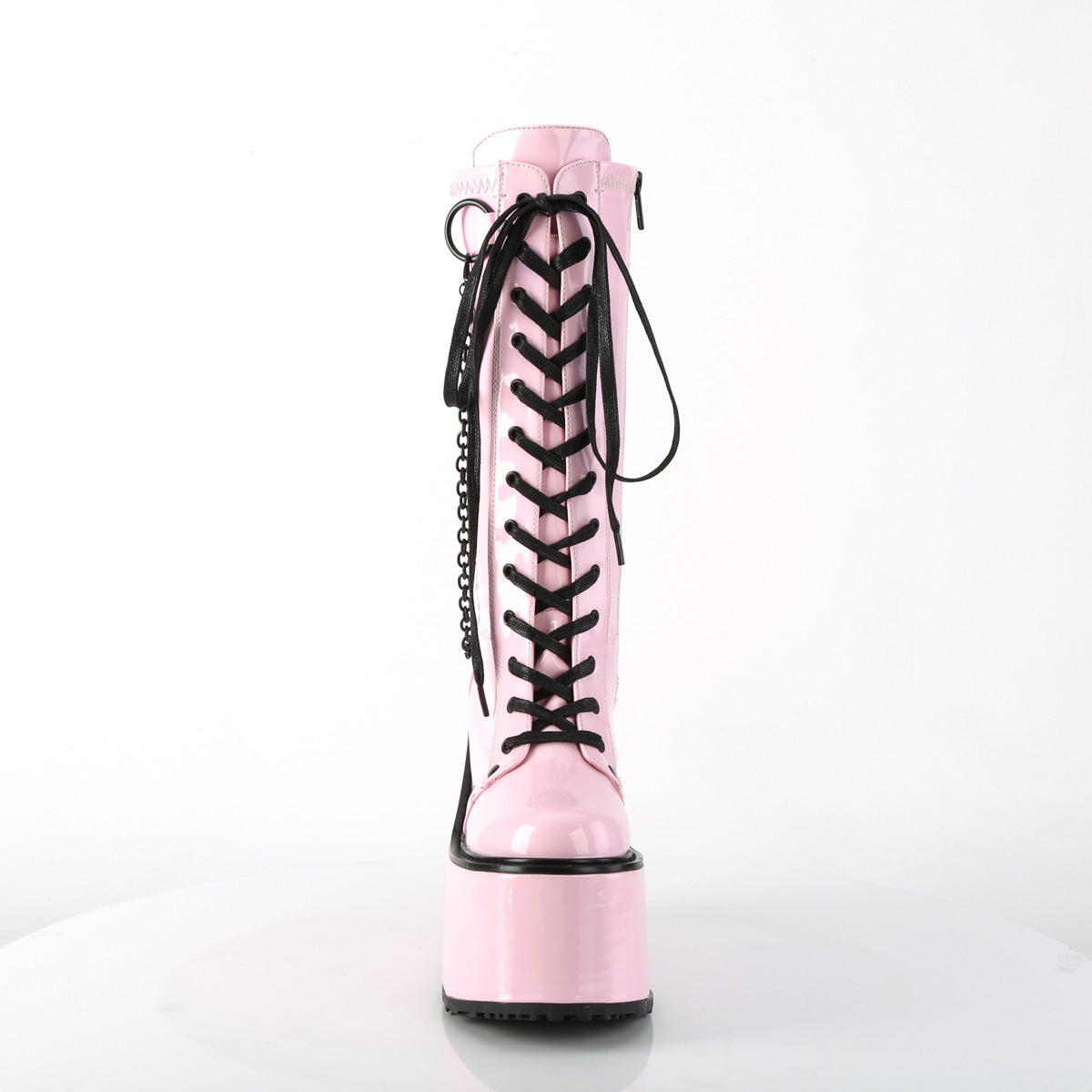 DemoniaCult  Boots SWING-150 B. Pink Holographic Stretch Pat