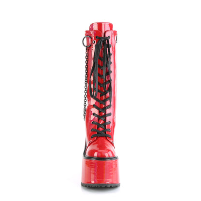 DemoniaCult  Boots SWING-150 Red Holographic Stretch Pat