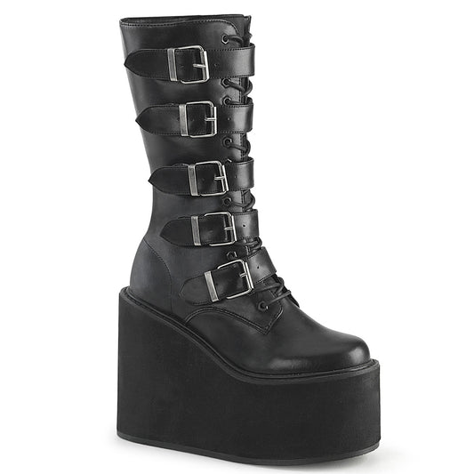 DemoniaCult Stivali da donna SWING-220 pelle vegana BLK