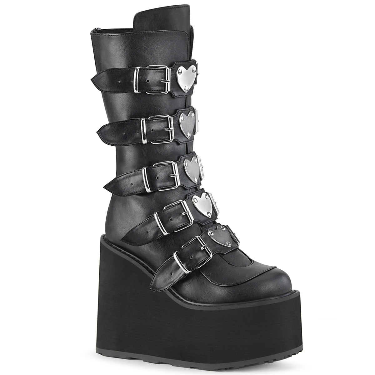 DemoniaCult Stivali da donna SWING-230 pelle vegana BLK