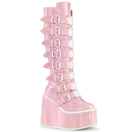 DemoniaCult  Stivali SWING-815 b.pink ologramma