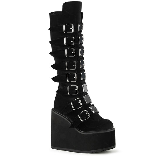 DemoniaCult  Stivali SWING-815 velluto blk