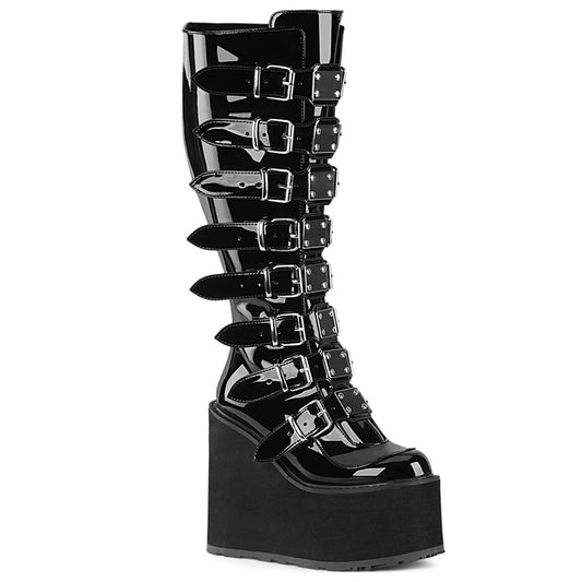 DemoniaCult  Stivali SWING-815WC BLK PAT