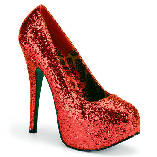 Pleaser Pink Label Pompe da donna TEEZE-06GW glitter rosso