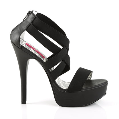 Pleaser Pink Label Pompe da donna TEEZE-47W BLK Band elasticizzato / BLK