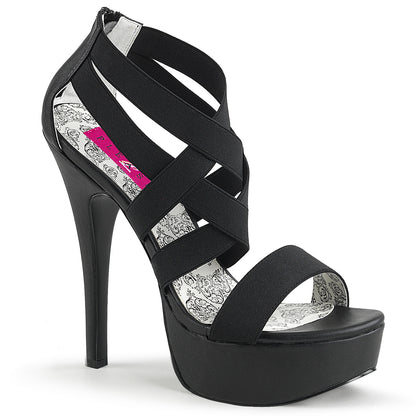 Pleaser Pink Label Pompe da donna TEEZE-47W BLK Band elasticizzato / BLK