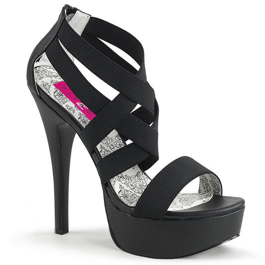 Pleaser Pink Label Pompe da donna TEEZE-47W BLK Band elasticizzato / BLK