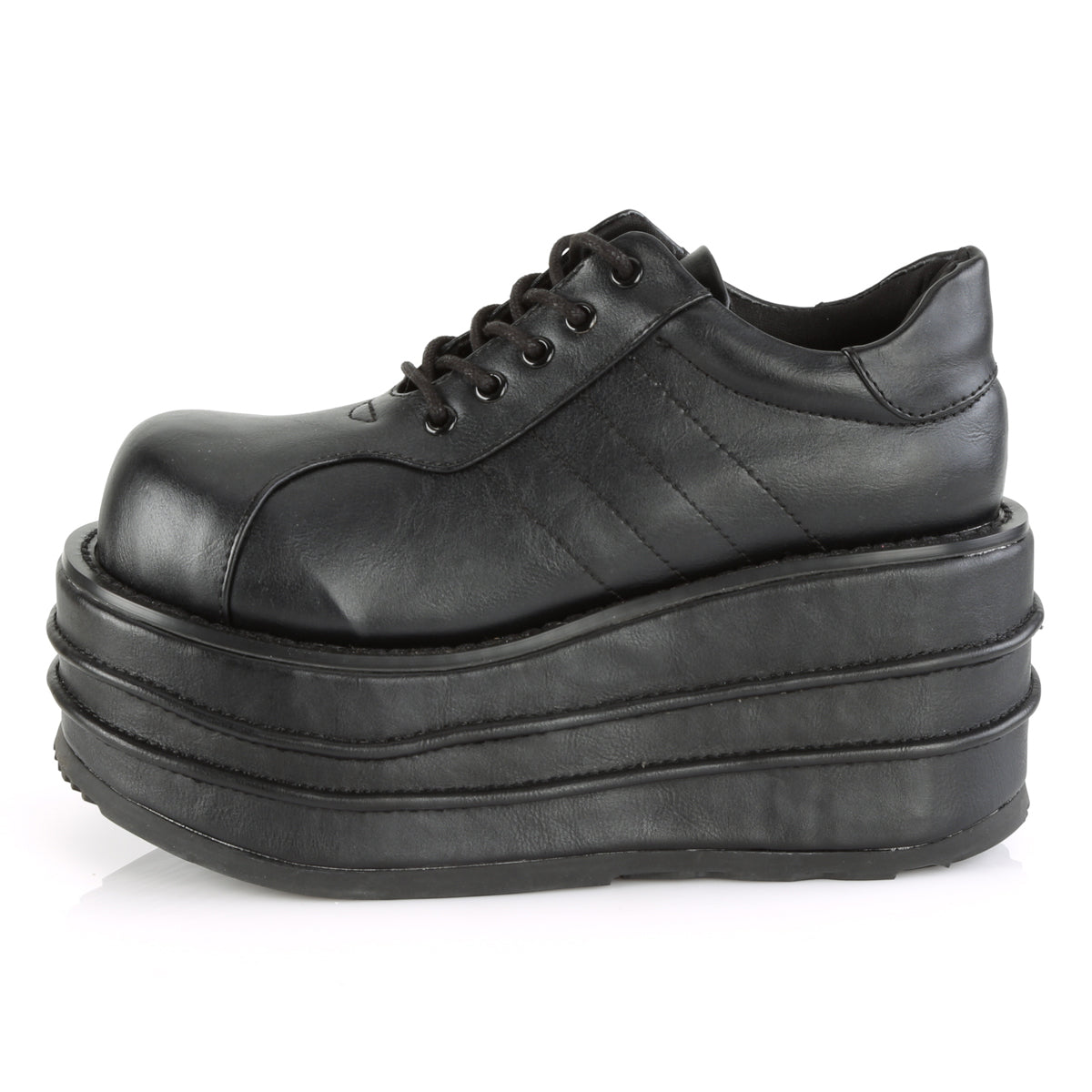 DemoniaCult Stivali da uomo TEMPO-08 pelle vegana BLK