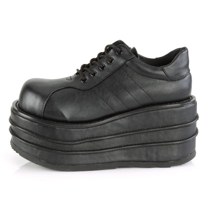 DemoniaCult Stivali da uomo TEMPO-08 pelle vegana BLK