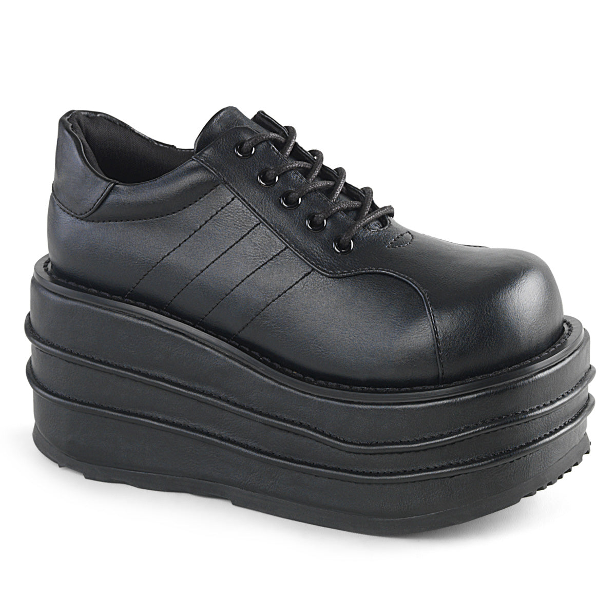 DemoniaCult Stivali da uomo TEMPO-08 pelle vegana BLK
