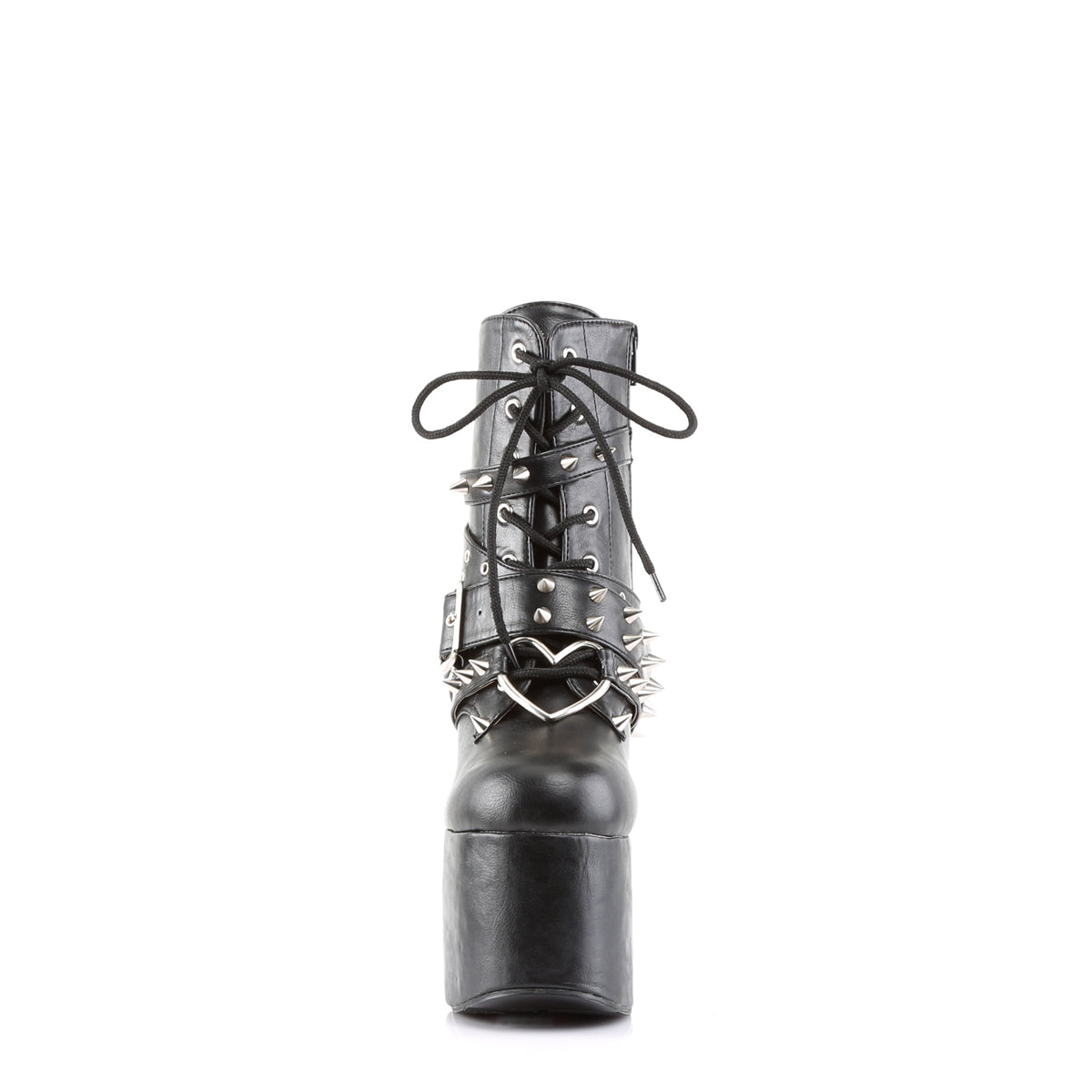 DemoniaCult Womens Ankle Boots TORMENT-700 Blk Vegan Leather