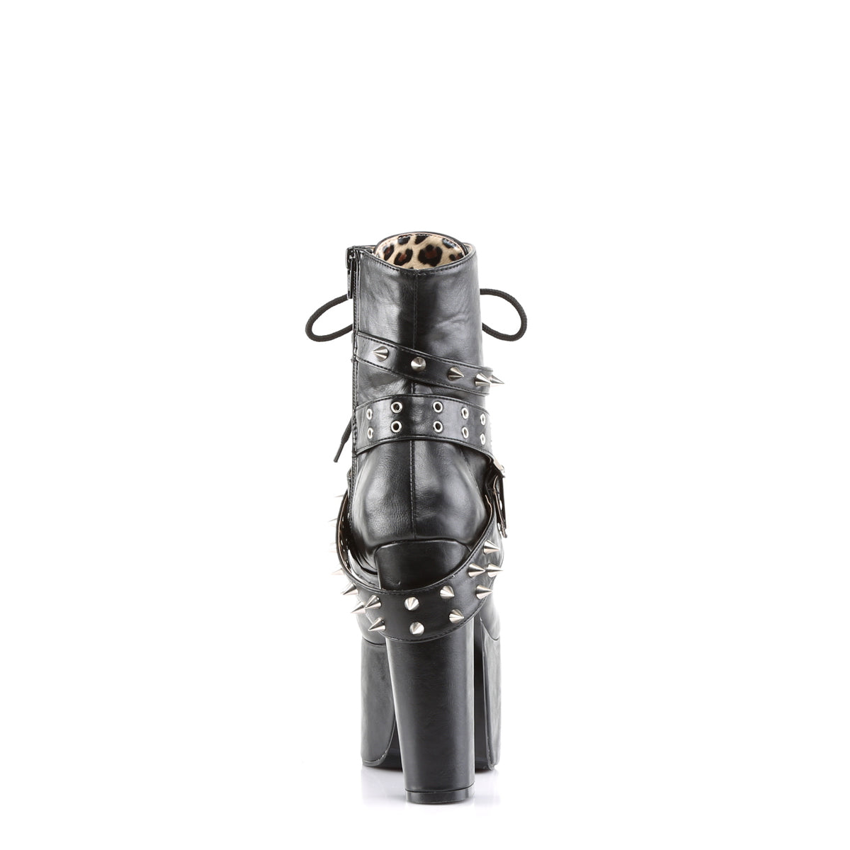 DemoniaCult Womens Ankle Boots TORMENT-700 Blk Vegan Leather
