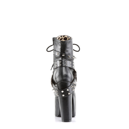 DemoniaCult Womens Ankle Boots TORMENT-700 Blk Vegan Leather