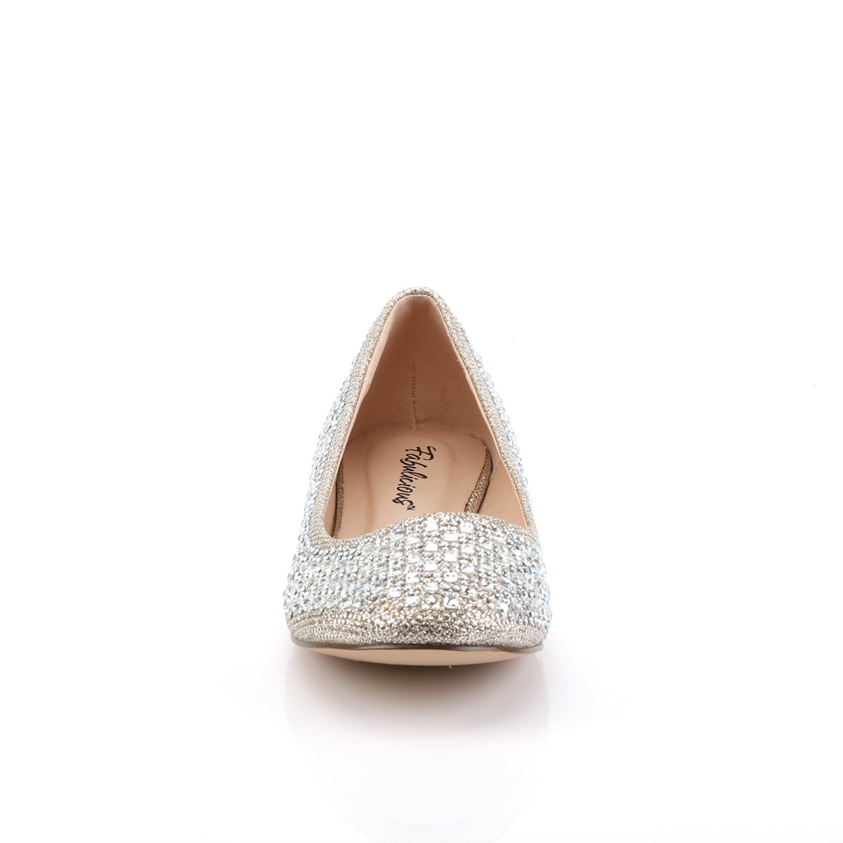 Fabulicious Pompe da donna TREAT-06 tessuto di maglia glitter nudo