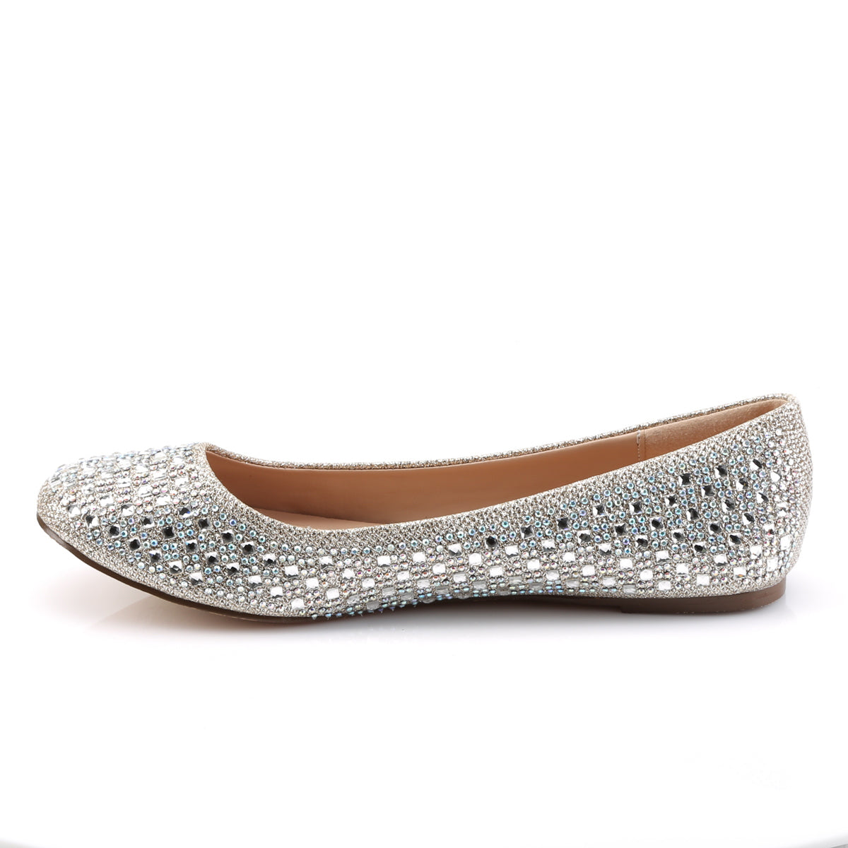 Fabulicious Pompe da donna TREAT-06 tessuto di maglia glitter nudo